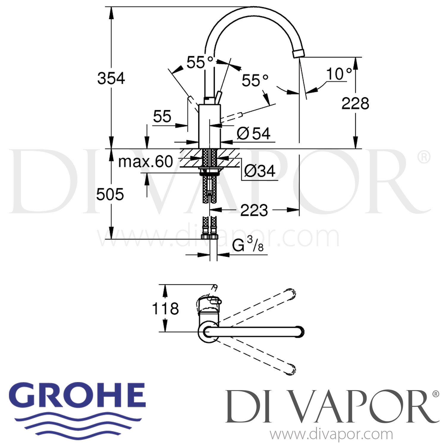 Grohe Concetto Kitchen Tap 2010 to 2012 Spare Parts 32661DC1 GEN1